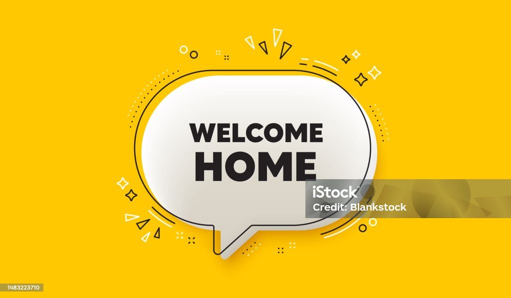 Welcome Home Tag Home Invitation Offer Vector Stock Illustration ...