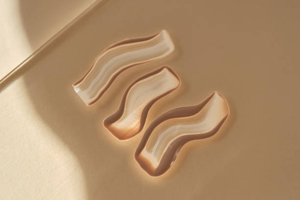 istock Foundation swatch with spf on a beige background. 1483225162