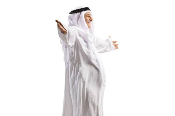 istock Happy arab man standing with open arms 1483226340