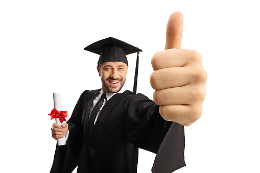 Portrait of a university student on graduation day