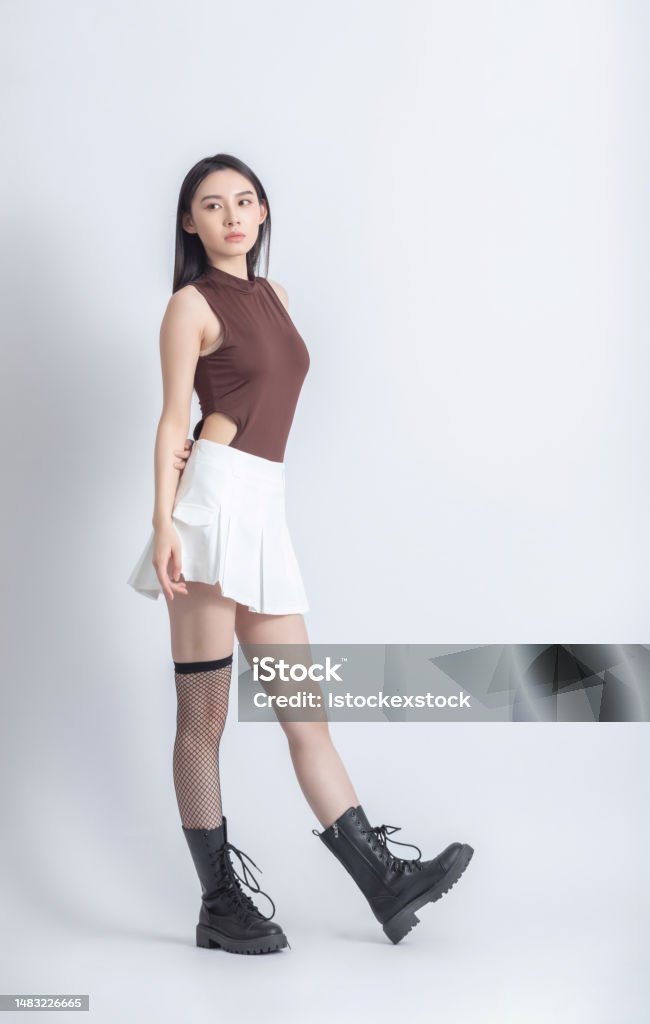 Female Model Only Beautiful Female Model Posing In Fashion Studio Stock Photo - Download ...