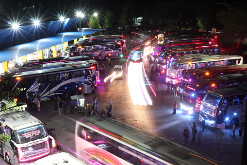 Seeing the dense passenger bus traffic at one of the terminals in Banda Aceh City ahead of the Idul Fitri holiday