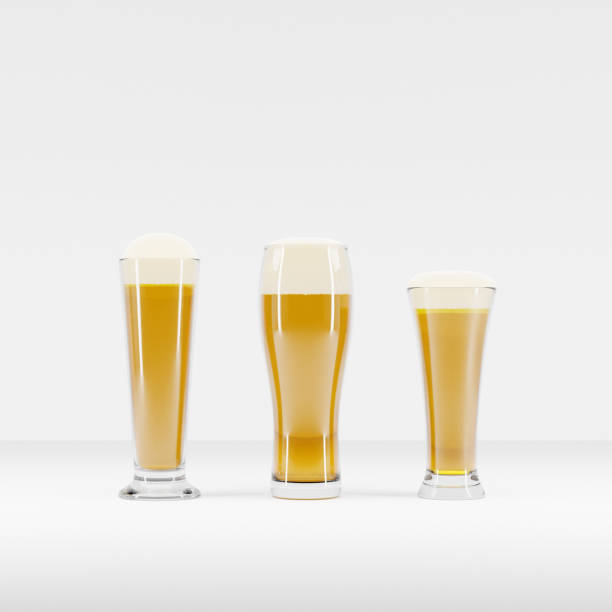 istock Set of beer glasses on white background. 3d render 1483228726