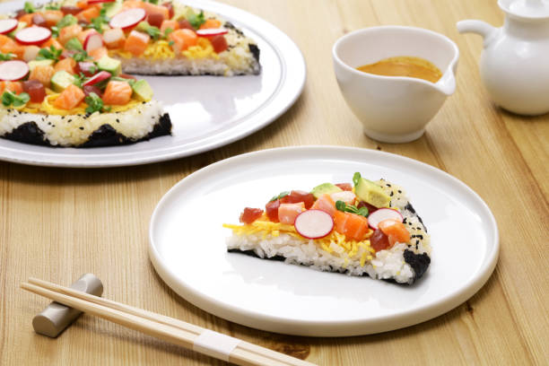 istock homemade Sushi pizza, creative sushi 1483228838