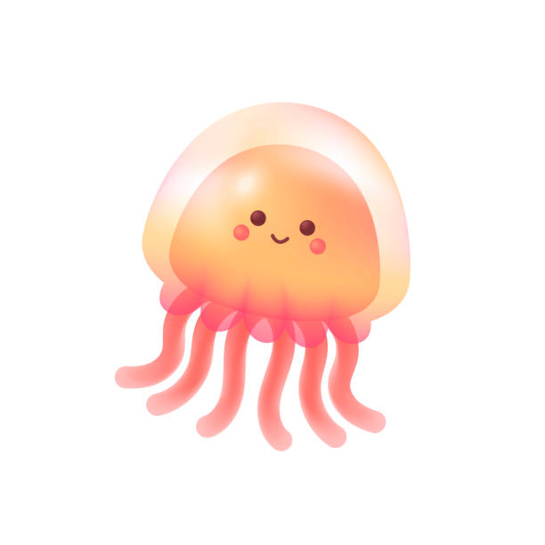 Adorable jellyfish 3d vector illustration vector art illustration