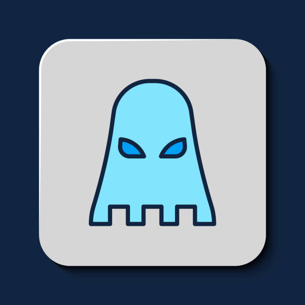 Filled outline Executioner mask icon isolated on blue background. Hangman, torturer, executor, tormentor, butcher, headsman icon. Vector Filled outline Executioner mask icon isolated on blue background. Hangman, torturer, executor, tormentor, butcher, headsman icon. Vector. medieval torture drawings stock illustrations