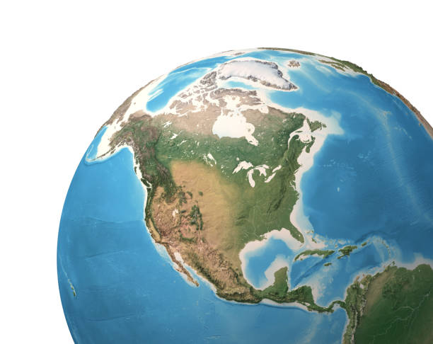 America on world globe\n\n++The World map texture derived from public domain NASA: https://visibleearth.nasa.gov/images/74368.\nTraced in Illustrator. File created on November 29, 2018++