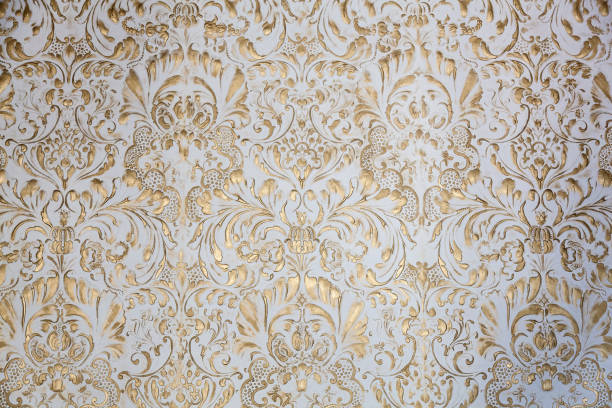istock Background with various patterns of white and golden color for design 1483233578