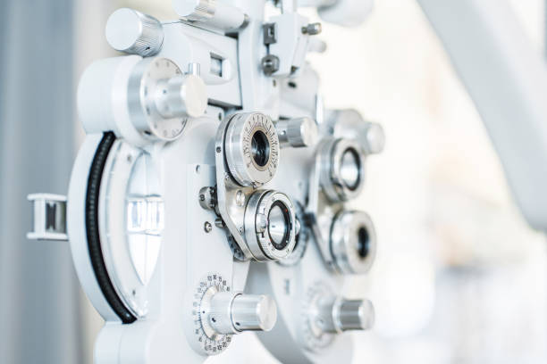 Closeup image of a Phoropter in optical store