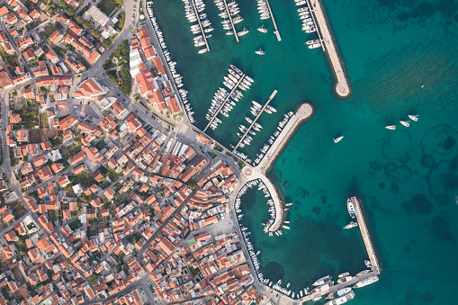 aerial view of the Croatia coastline   near Vodice city.