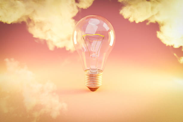 istock retro style lightbulb with glowing filament standing on infinite colorful background; creativity design concept; 3D Illustration 1483241645