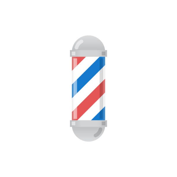 Old fashioned vintage glass barber shop poles with stripes. Vector illustration. vector art illustration