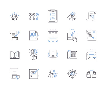 Productiveness line icons collection. Efficiency, Output, Quality, Prosperity, Process, Excellence, Fruitful vector and linear illustration. Vigorous, Proficient, Gainful outline signs set