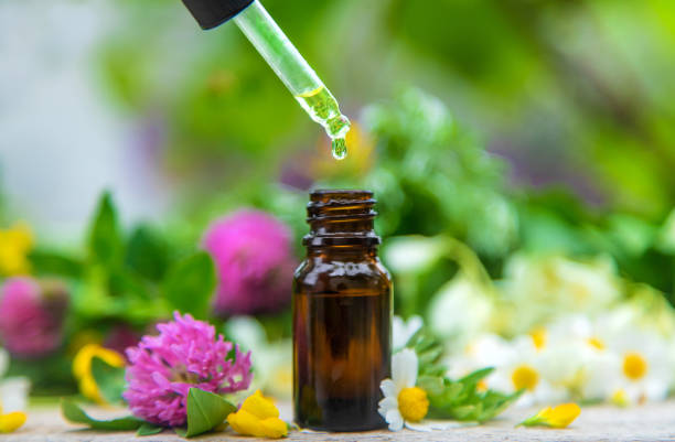 istock Tincture of medicinal herbs in a small bottle. Selective focus. 1483245548