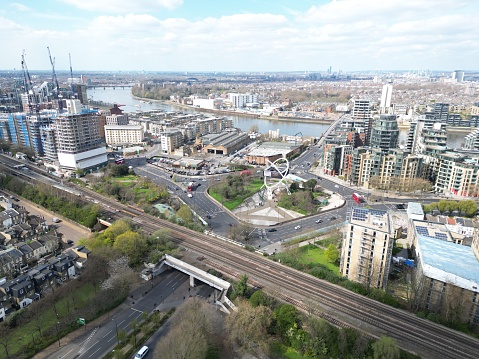 Wandsworth Roundabout London UK drone , aerial , birds eye view