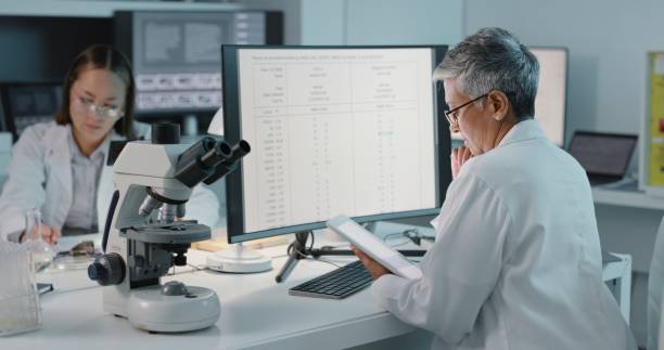 istock Research, tablet and science with a woman at work in a laboratory for innovation or breakthrough on a computer. Medical, data and technology with a female scientist working in a lab for discovery 1483251783
