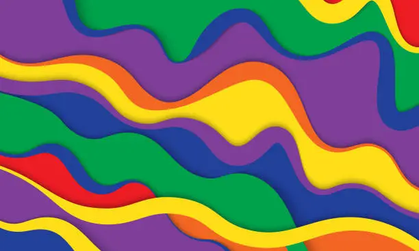 Vector illustration of Wavy Colorful Abstract Background Design.