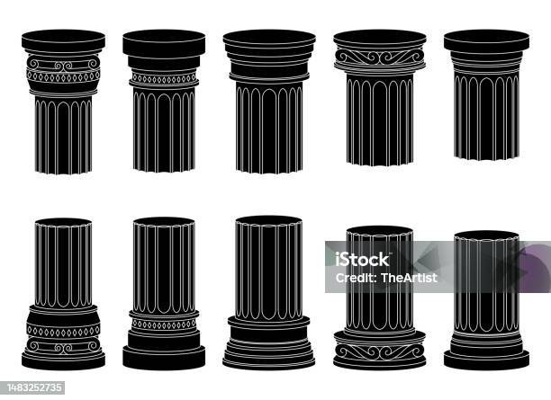 Columns Ancient Vector Ancient Columns Vector Design Illustration Isolated On Background Stock ...