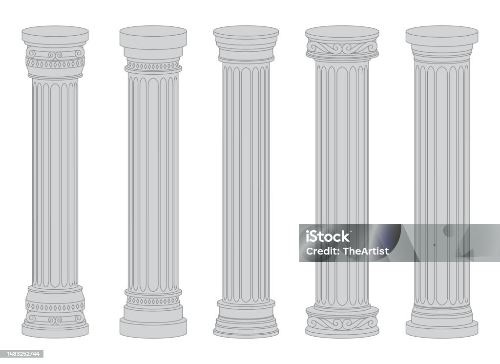 Columns Ancient Vector Ancient Columns Vector Design Illustration Isolated On Background Stock ...