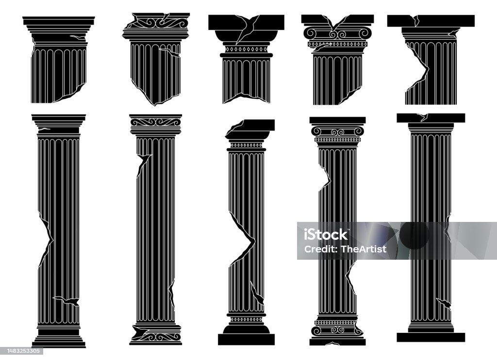 Columns Ancient Vector Ancient Columns Vector Design Illustration Isolated On Background Stock ...
