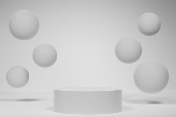 istock 3D white podium or stage for packaging presentation and cosmetic. mock-up product scene background. 3d rendering minimal style 1483253883