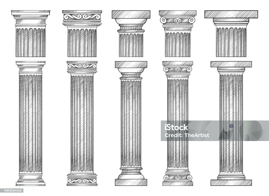 Columns Ancient Vector Ancient Columns Vector Design Illustration Isolated On Background Stock ...