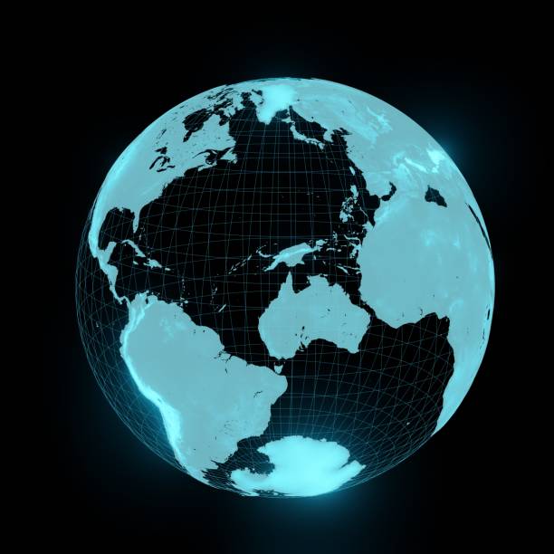 istock hologram digital tech light global or planet earth isolated on black background. 3D illustration 1483255593