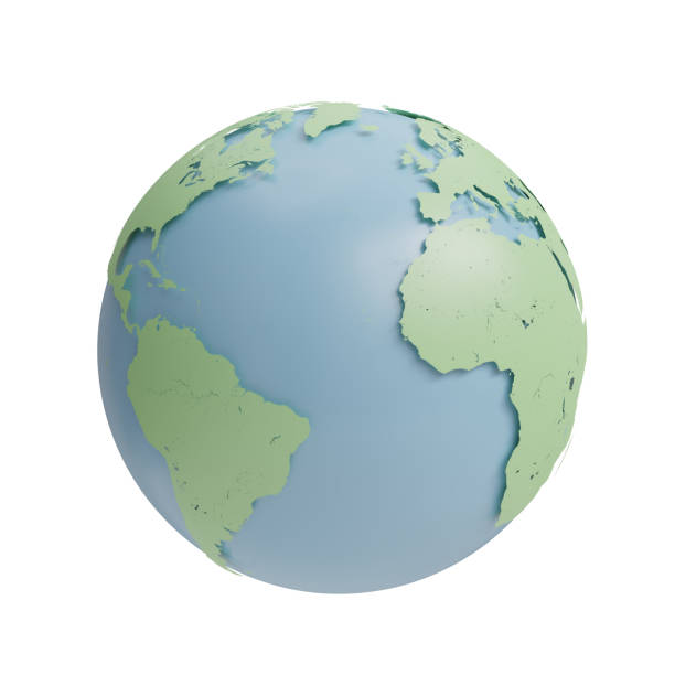 cute global or planet earth isolated on white background. 3D illustration