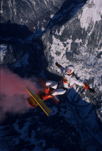 istock Skydiver surfs the air on a skyboard 1483256165