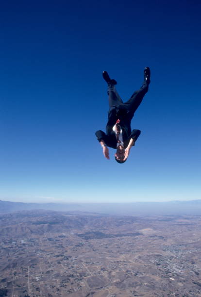 istock Skydiver wearing business suit in free fall 1483256710