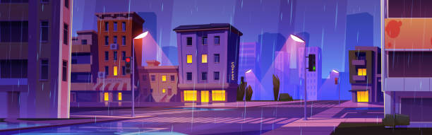 istock Night city crossroad scene with cars background 1483263793