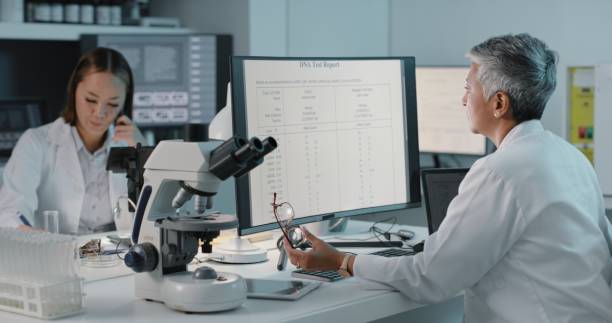 istock Computer, science and research with a woman in a laboratory working on innovation, breakthrough or discovery. Medical, data and experiment with a female scientist at work in a lab for development 1483268154