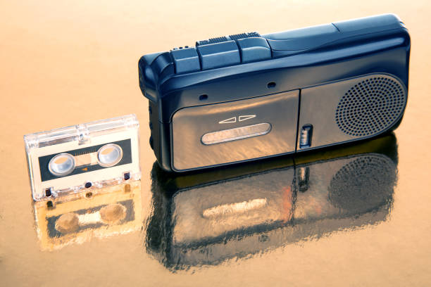 istock Audio recorder with microcassette. device for working with voice and journalism. analog audio recording. 1483268572