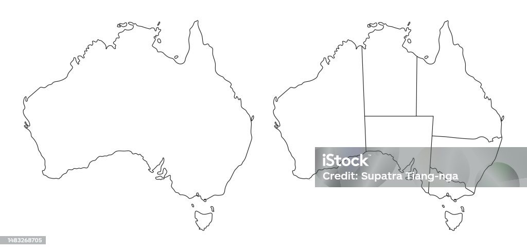 Abstract Colored Australia Map Australia Map Stock Illustration - Download Image Now - Abstract ...