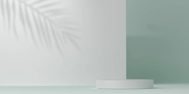 istock 3D green mint podium or stage for packaging presentation and cosmetic. mock-up stand product scene background. 3d podium stage illustration 1483269655