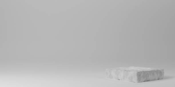 istock 3D white marble podium or stone stage for packaging presentation and cosmetic. mock-up stand product scene background. 3d podium stage illustration 1483270233