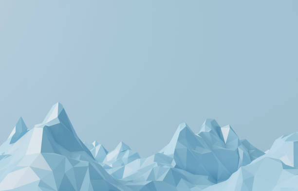 istock blue pastel mountain low poly style 3d rendering. 3d blue ice or winter mountain background. 3d illustration 1483271080