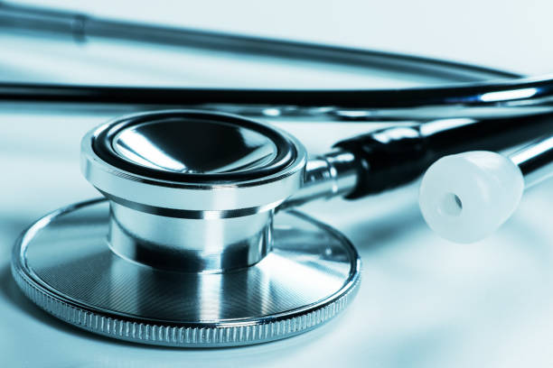 istock Beautiful stethoscope with reflection and blue tint 1483276631
