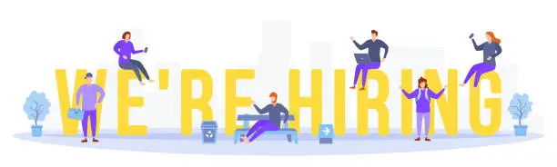 Vector illustration of we're hiring