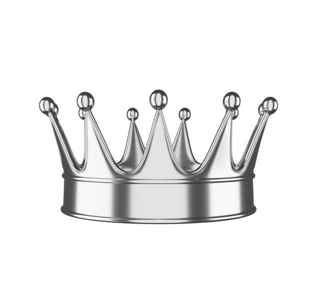 istock silver royal crown isolated on white background. gold crown 3d illustration 1483280514
