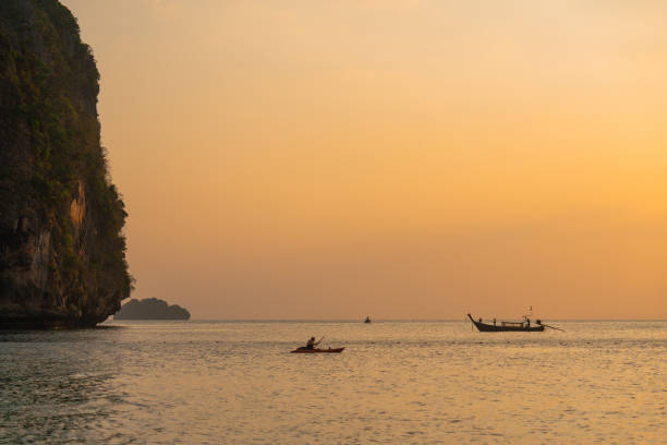Sea kayaking near idyllic Railey beach in Krabi
