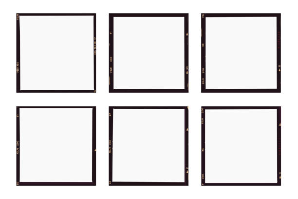 빈 사실적인 중간 형식 필름 테두리 - medium format camera 이미지 stock illustrations