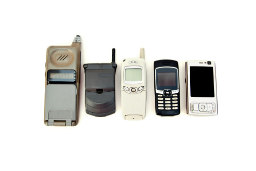 Cell phone variety from old obsolete to modern equipement