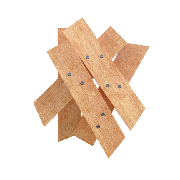 istock Wooden planks isolated on white background 1483291411