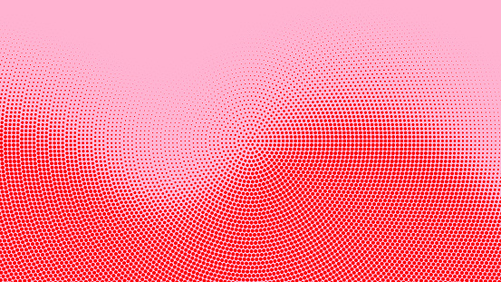 Halftone dots abstract background. Wavy dotted texture. Vector illustration.