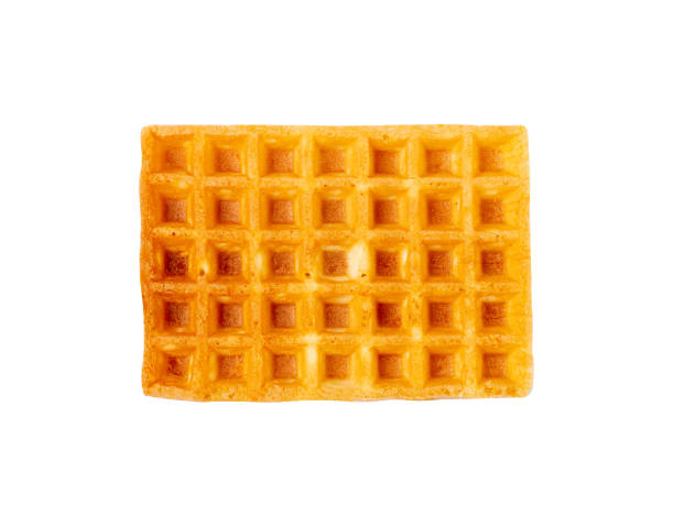 istock Square Belgian Waffle Top View Isolated, Square Waffled Cookie, Soft Golden Belgium Waffles, Wafer Biscuit 1483294139