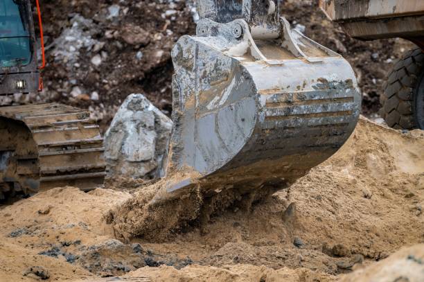 istock Close-up image of an excavator bucket 1483298694