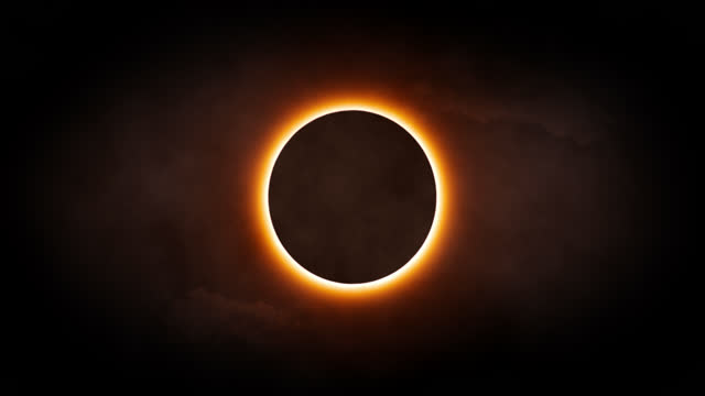 Full solar eclipse in the sky