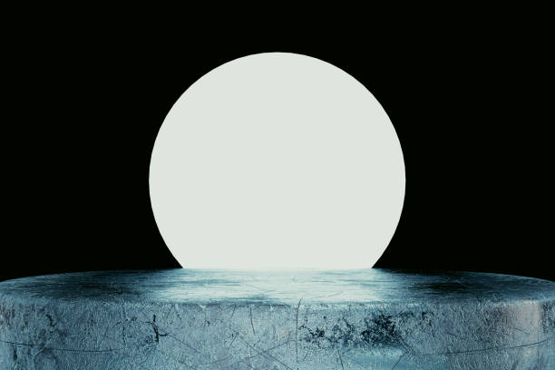 istock 3d presentation pedestal made of ice on black background 1483305864