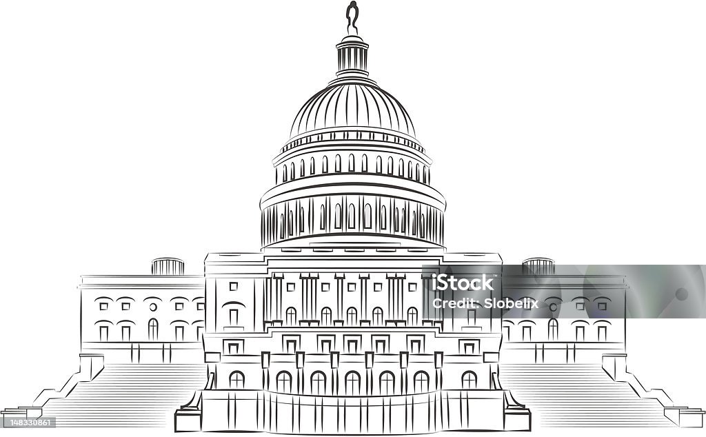 Capitol Kontur, Vektor-illustration - Lizenzfrei Kapitol - Capitol Hill Vektorgrafik